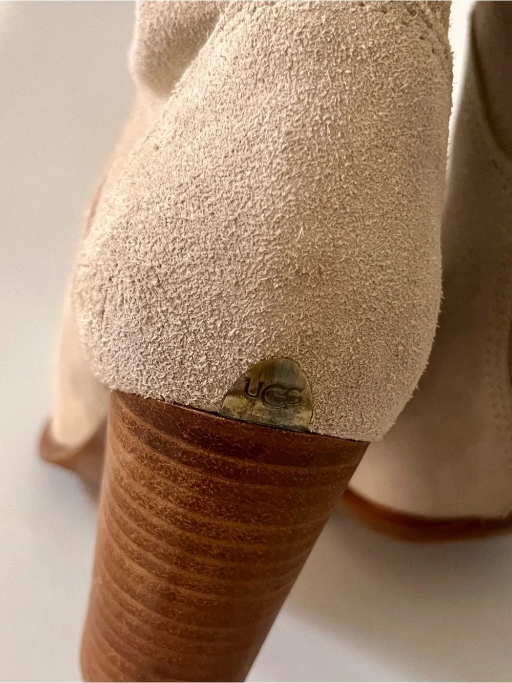 UGG Ava Knee High Waterproof Sheepskin Block Heel Boots Tan Women's US 6